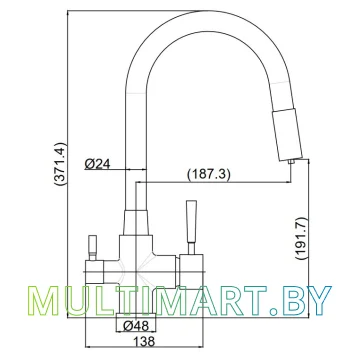 Смеситель Maxonor Pure Life PL4461-8 картинка 6